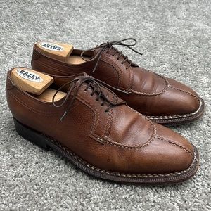Brown Leather Lace Up Oxford Loafers Dress Shoes Men’s 8 Made in Italy